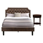 East West Furniture GB25Q-1HI0M 2-Piece Bedroom Set -Mid Century Bed and 1 Night Stand (Antique Mahogany)