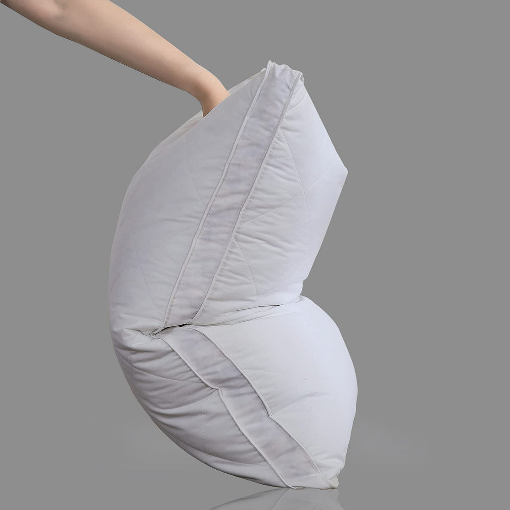 Three Geese Pack Of 1 White Goose Feather Bed Pillows Queen/Standard Size- Soft 600 Thread Count 100% Cotton, Medium Firm,Soft S