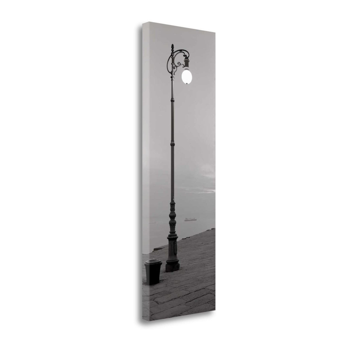 47' Vintage Black and White Lamppost Giclee Wrap Canvas Wall Art