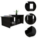 Leanna 3 Coffee Table, Lower Open Shelf, Black