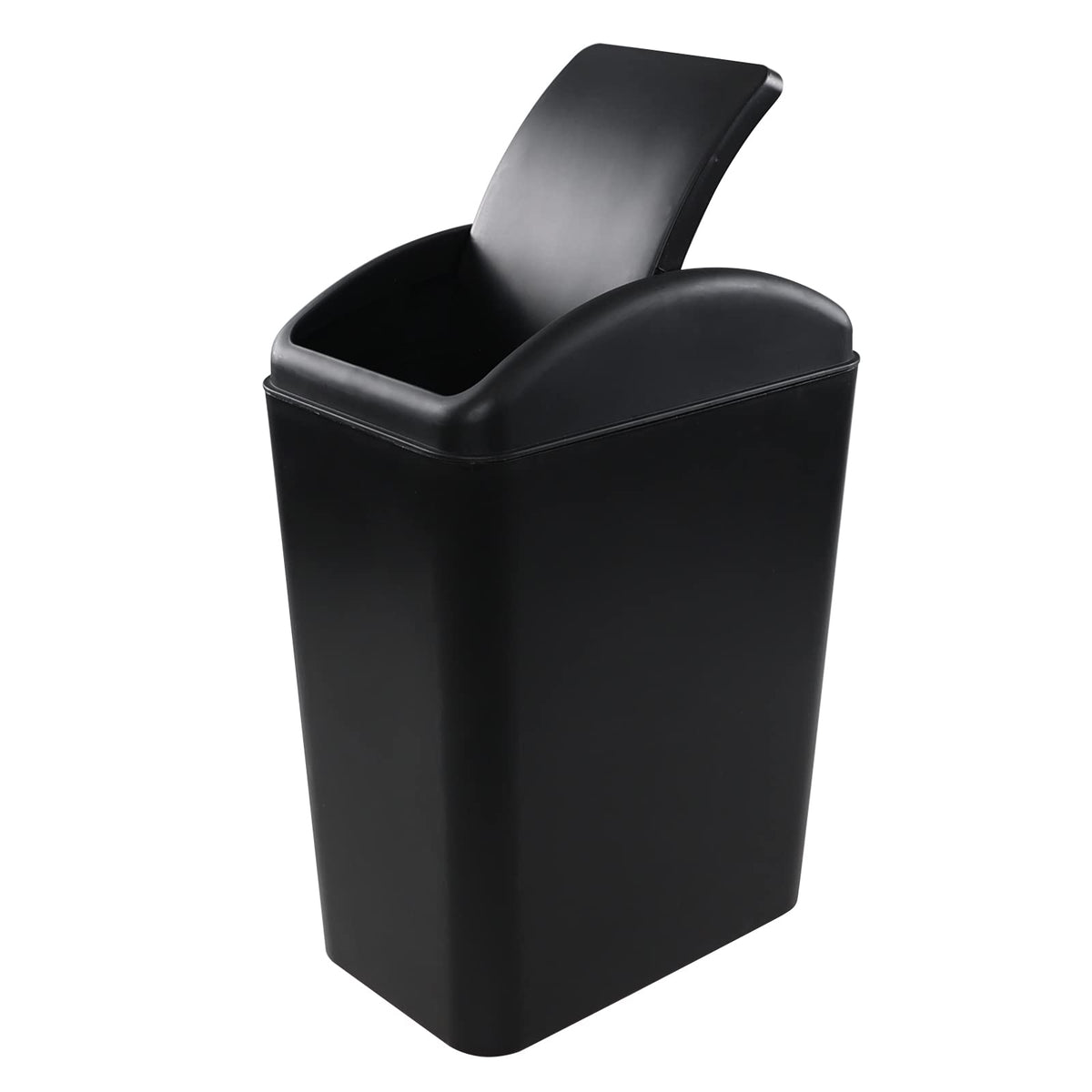 Begale 4.5 Gallon Plastic Swing Top Trash Can, Kitchen Garbage Bin, Black
