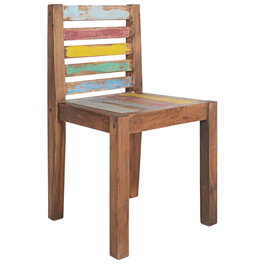 vidaXL Dining Chairs 6 Pcs, Accent Chair Reclaimed Wood with a Boat Wood Finish, Side Chair for Kitchen Dining Room, Solid Reclaimed Wood