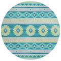 Phoenix Ph3 Blue Southwestern Rug Round 8' X 8'