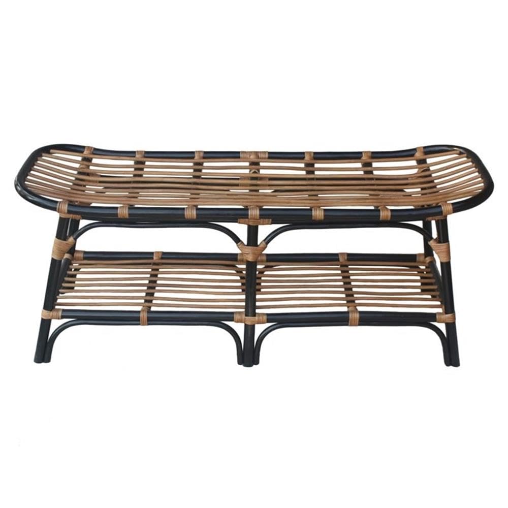 Npd Furniture And More Damara Rattan W/Shelf Bench, Black
