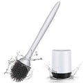 Decorus Toilet Brush And Holder Set  Soft Silicone Bowl Cleaning With Free Standing Or Wall Mounted Holder  Modern Scrub Wand 