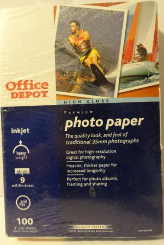 High Gloss Premium Photo Paper - 100 4 X 6 Sheets By Office Depot