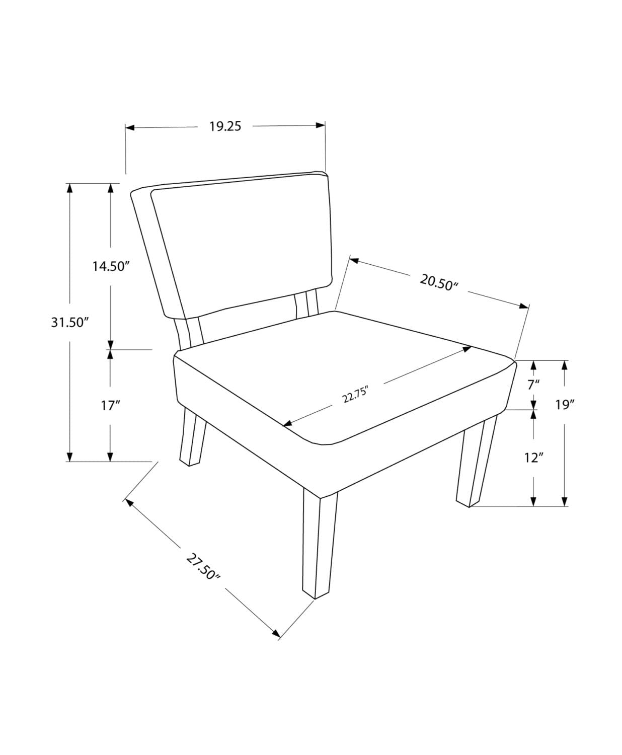 Monarch Specialties I Accent Chair, Brown