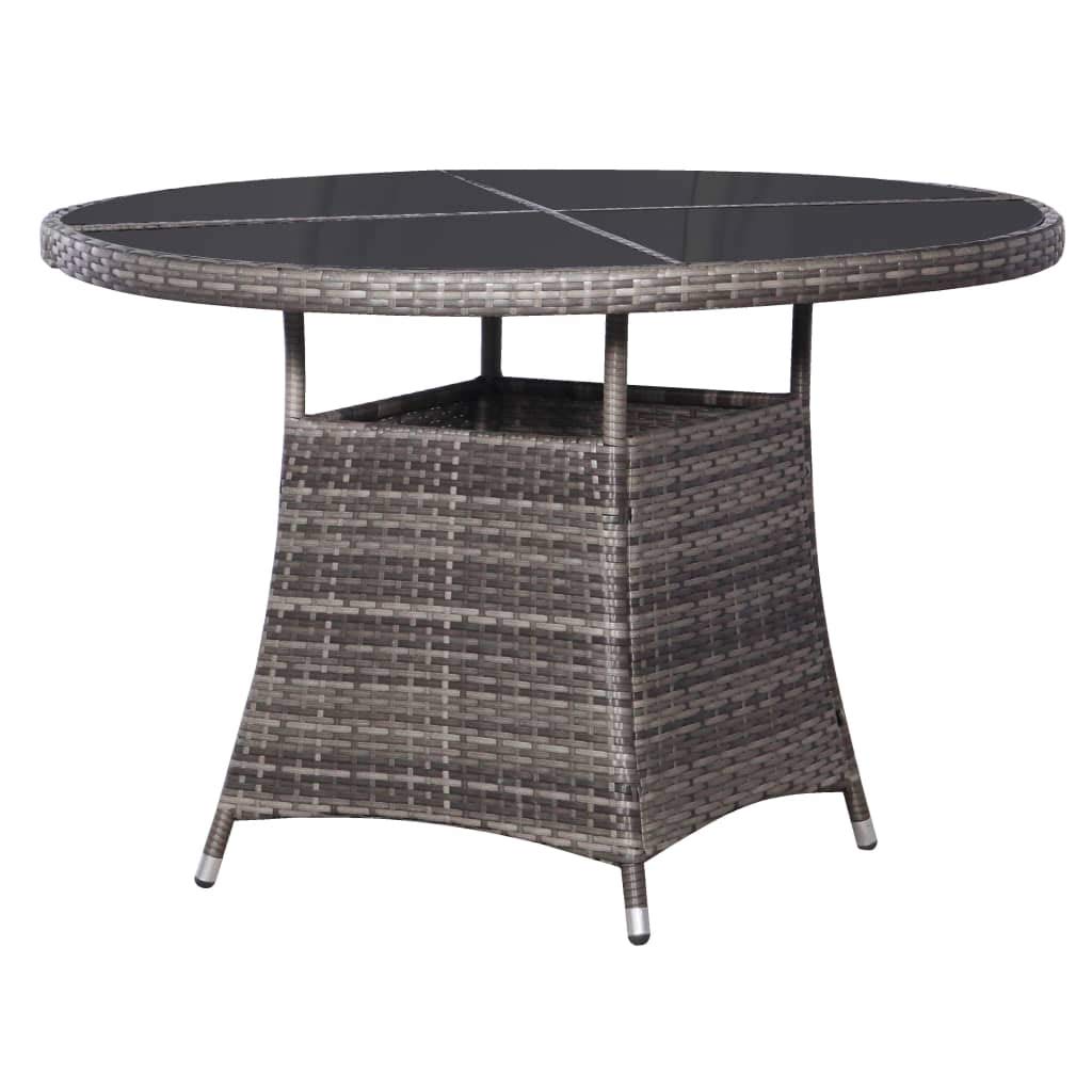 Vidaxl Patio Table Gray 43.3&quot;X29.1&quot; Poly Rattan