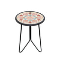 Liffy Outdoor Metal Side Table,12'' Small Outdoor Accent Table With Glass Top,Indoor Round Home Decorative End Table,Weather Res
