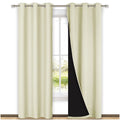 Nicetown Room Warming Blackout Curtains 80 Inches Long, Full Light Blocking Drapes With Black Liner For Nursery, Thermal Insulat