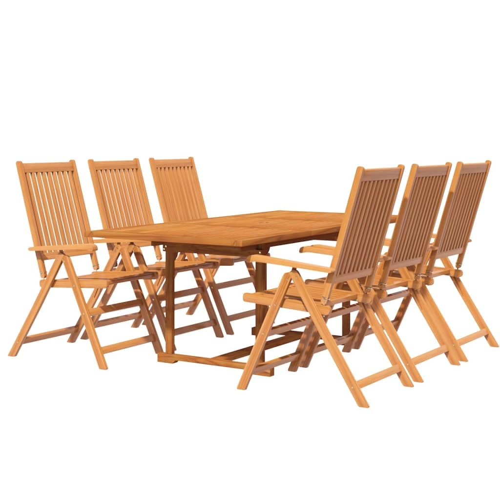 vidaXL Patio Dining Set 7 Piece, Outdoor Dining Set for Garden, Table and Chair for Balcony Dinner, Dining Table, Farmhouse Style, Solid Wood Acacia