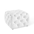 Modway Eei-3775-Whi Anthem Tufted Button Square Faux Leather Ottoman, White
