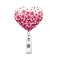 Valentine Heart Badge Reel Retractable For Nurse Doctor Medical & Nursing Spring Flower Badge Holder With Alligator Clip Cute Re