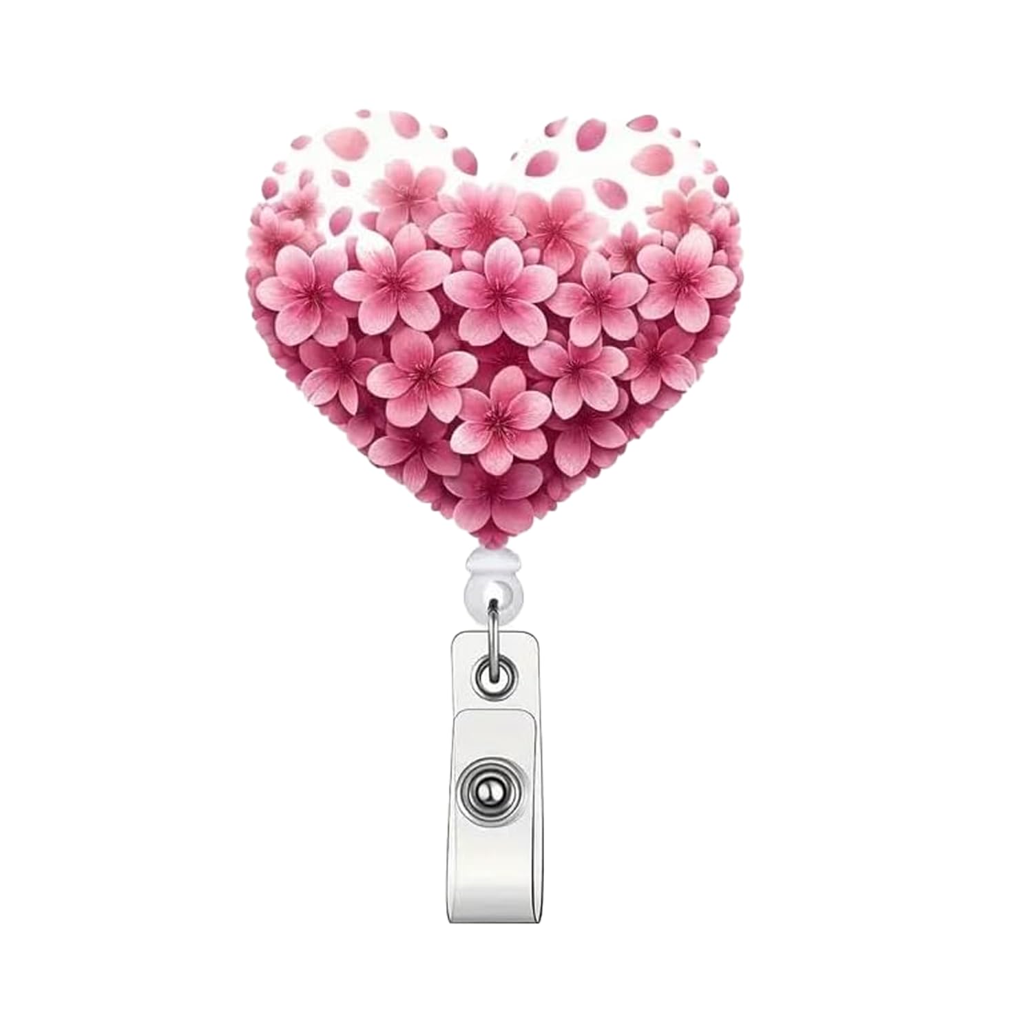 Valentine Heart Badge Reel Retractable For Nurse Doctor Medical & Nursing Spring Flower Badge Holder With Alligator Clip Cute Re