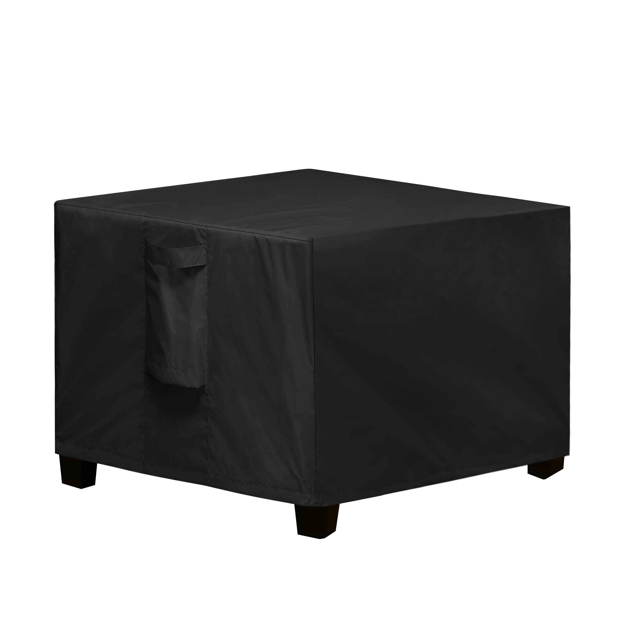 Easy-Going Square Patio Ottoman Cover, Waterproof Outdoor Ottoman Cover, Fade Resistant Patio Side Table Cover, Durable Outdoor Furniture Covers With Sealed Seam (33'X33'X17', Black)