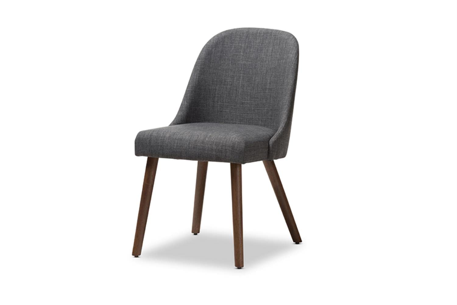 Baxton Studio Cody Dark Grey Fabric Walnut Finished Wood 5-Pcs Dining Set