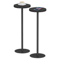 TUTOTAK Tall Round Side Table, Small End Table, Set of 2, Beside Table, Drink Table, Pedestal Side Table, livingroom, Black TB01