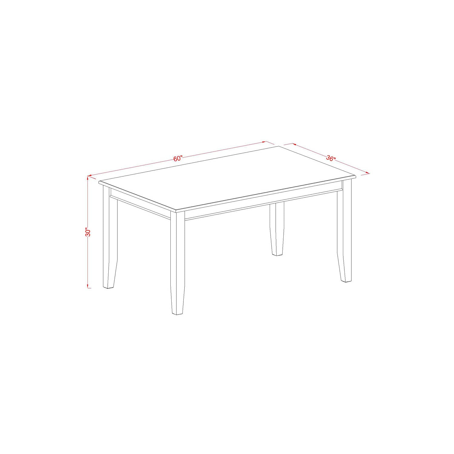 East West Furniture Duen7-Blk-20 Dudley 7 Piece Modern Dining Set Consist Of A Rectangle Wooden Table And 6 Dark Gotham Linen Fabric Upholstered Chairs, 36X60 Inch, Black