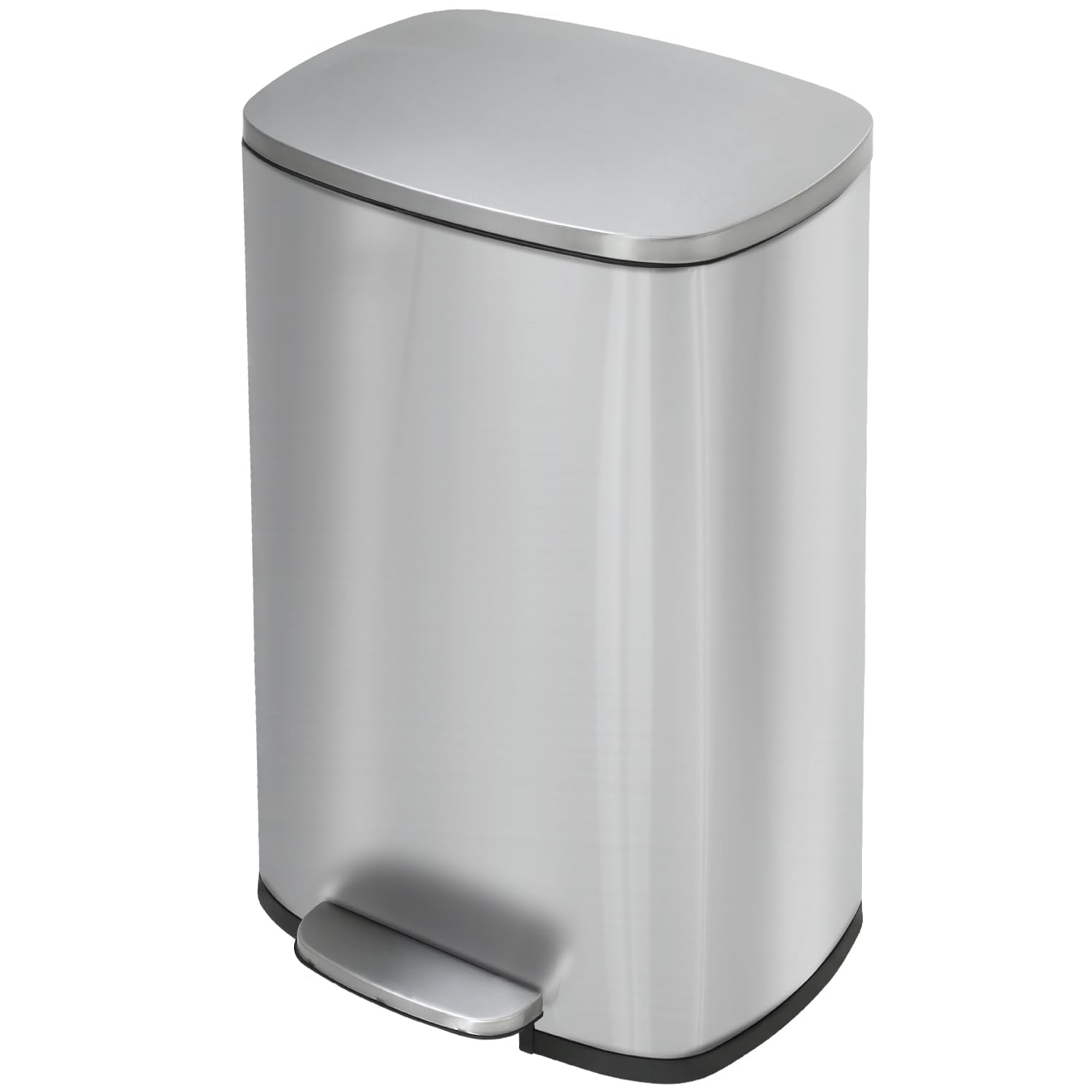 PayLessHere 13 Gallon (50L) in Home Recycling Bin Kitchen Stainless Steel Recycling Bin with Lid Removable Inner Bucket Foot Ped
