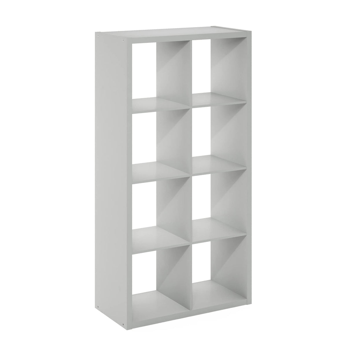 Furinno Cubicle Open Back Decorative Cube Storage Organizer, 8-Cube, Light Grey