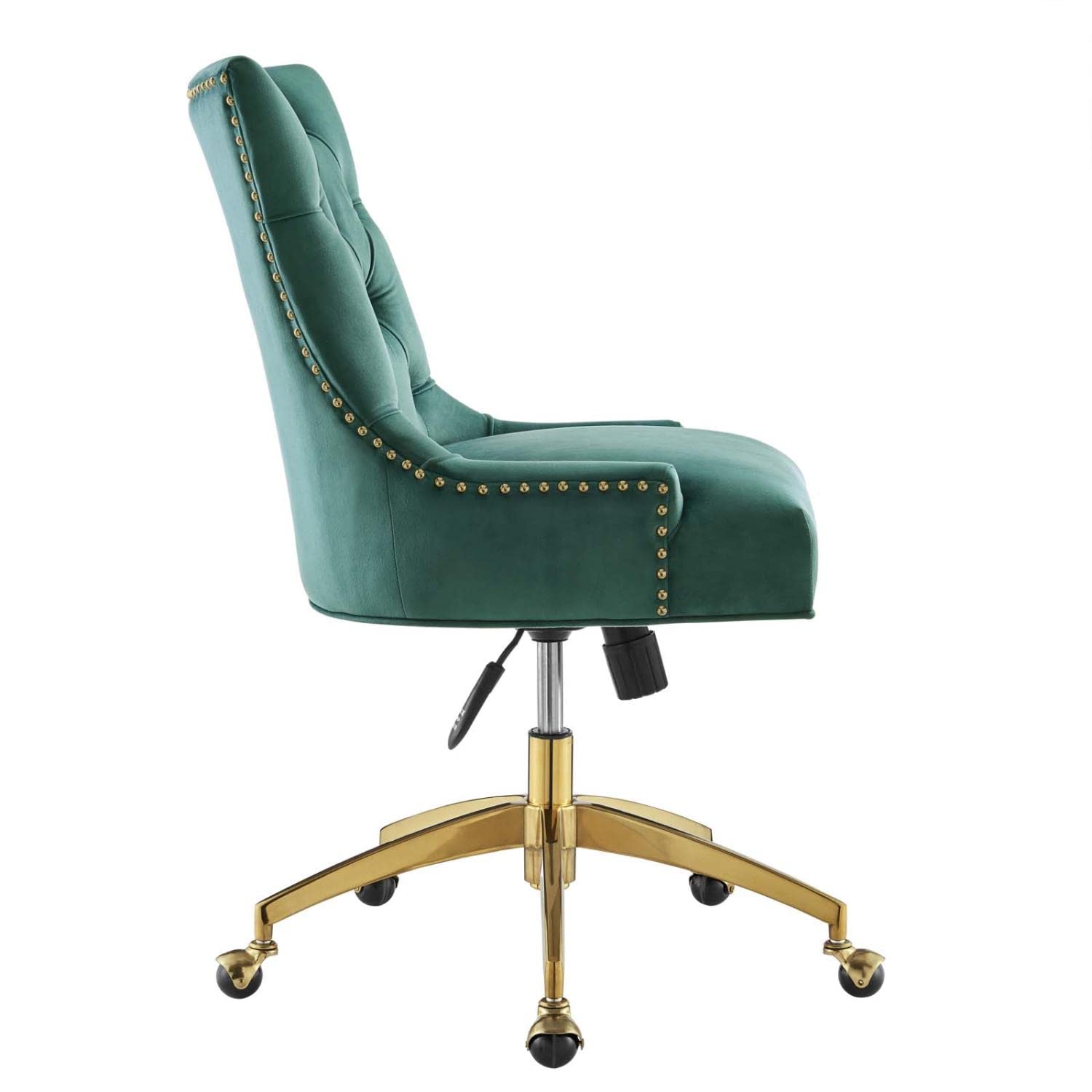 Modway Regent Tufted Performance Velvet Swivel Office Chair, Gold Teal