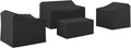 Crosley Furniture Patio Furniture Covers, Waterproof 4-Piece Cover Set For Outdoor Chairs, Loveseat, Table, Black