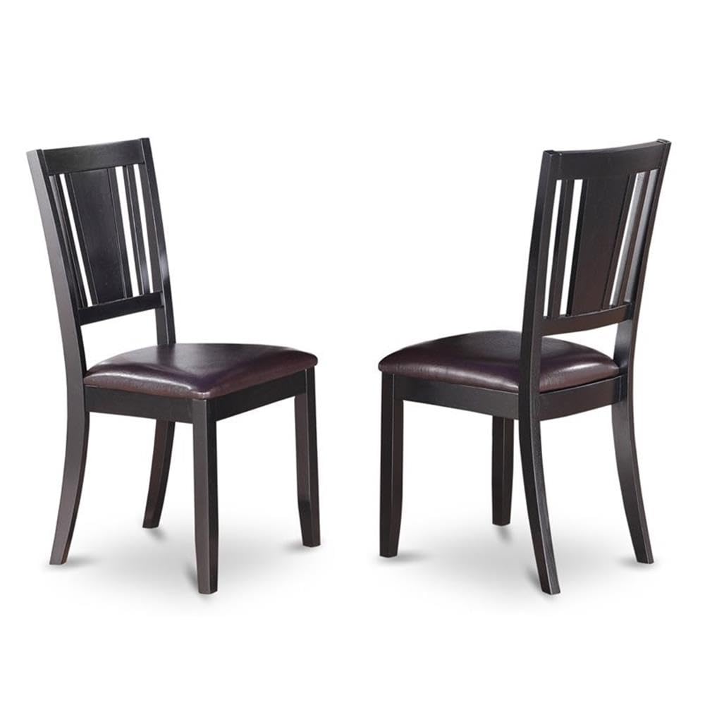 East West Furniture WEDU5-BLK-LC 5 Piece Dinette Set for 4 Includes a Rectangle Dining Table with Butterfly Leaf and 4 Faux Leather Dining Room Chairs, 42x60 Inch, Black