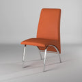 Creative Images Hamil Leatherette Dining Chair with Chrome Legs Set of 2 Orange Orange Finish