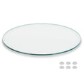 Better Bevel 42' Inch Round Glass Table Top | Tempered Glass Protector | Anti-Slip Pads/Bumpers | Coffee, Dining Table