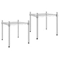 YSSOA Heavy Duty 1-Tier Shelving Unit, 15 W x 13.8 D x 15 H Wire Metal Stackable Storage, Chrome, 2 Pack