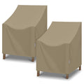 Sunpatio Outdoor Dining Chair Covers Waterproof, Heavy Duty Patio Chair Covers For Outdoor Furniture, Fade Resistant Lawn Furniture Covers, All Weather Protection, 2Pack - 27' W X 29' D X 35' H, Taupe