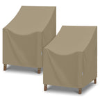 Sunpatio Outdoor Dining Chair Covers Waterproof, Heavy Duty Patio Chair Covers For Outdoor Furniture, Fade Resistant Lawn Furniture Covers, All Weather Protection, 2Pack - 27' W X 29' D X 35' H, Taupe