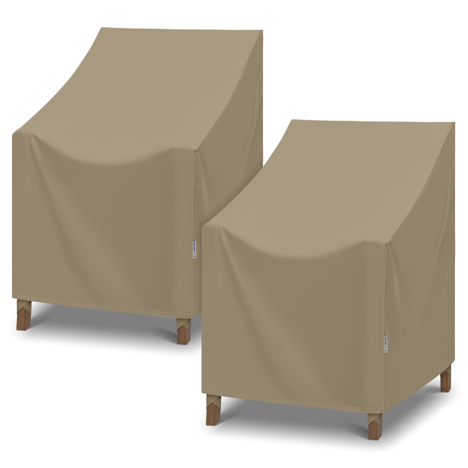 Sunpatio Outdoor Dining Chair Covers Waterproof, Heavy Duty Patio Chair Covers For Outdoor Furniture, Fade Resistant Lawn Furniture Covers, All Weather Protection, 2Pack - 27' W X 29' D X 35' H, Taupe