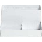 U Brands Modern Perforated Storage Cup Desk Organizer, Office Supplies, White, Metal, 1 Count
