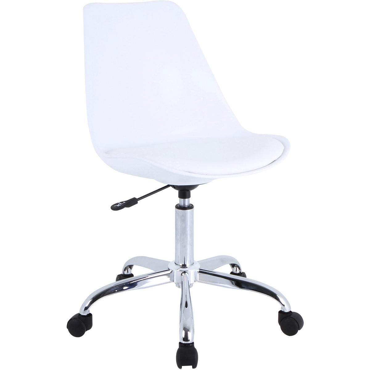 Lorell Plastic Shell Task Chair, 37.4&quot; x 23.9&quot; x 16.5&quot;, White