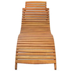 vidaXL Acacia Wood Patio Sun Lounger with Cushion - Ergonomically Curved, Foldable, Ideal for Pool, Balcony, Garden, Sturdy and Durable, Anthracite Cushion Included