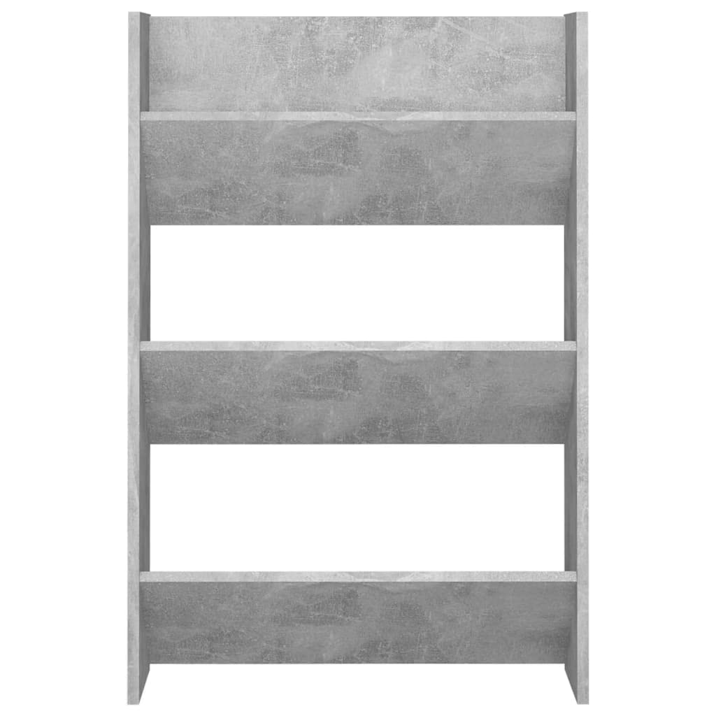 vidaXL Wall Shoe Cabinet Concrete Gray 23.6&quot;x7.1&quot;x35.4&quot; Engineered Wood