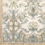 HomeRoots 9' X 12' Ivory Gray Abstract Ikat Indoor Area Rug