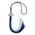 Endea Graduation Double Color Tassel with Silver Date Drop (Dark Navy Blue/Light Blue, 2020)