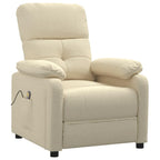 vidaXL Fabric Massage Recliner Chair, in Cream Color, Farmhouse Styled Relaxation Massage Chair with High Density Foam