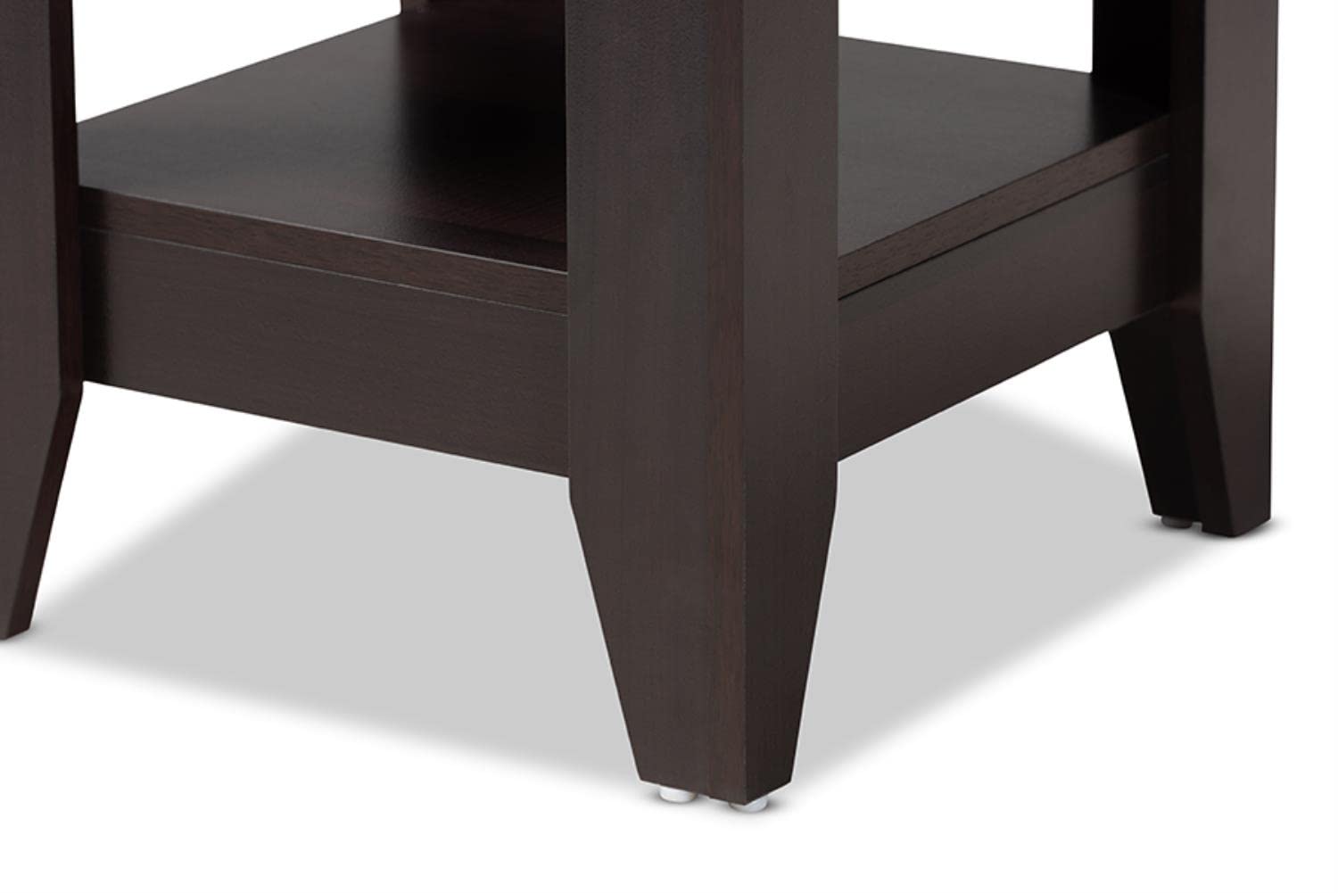 Baxton Studio Audra Modern and Contemporary Dark Brown Finished Wood End Table