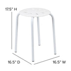 Flash Furniture Bailey Plastic Nesting Stack Stools, 17.5"Height, Assorted Colors (5 Pack)