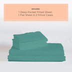 Peachskinsheets The Real Teal Sheet Set - 1500Tc Level Of Softness - Extra Soft Cooling Sheets For Hot Sleepers And Night Sweats