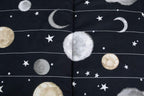 Beddy's Twin Zipper Bedding Set - Outer Space Theme - Black Polyester - Includes Pillowcase & Sham