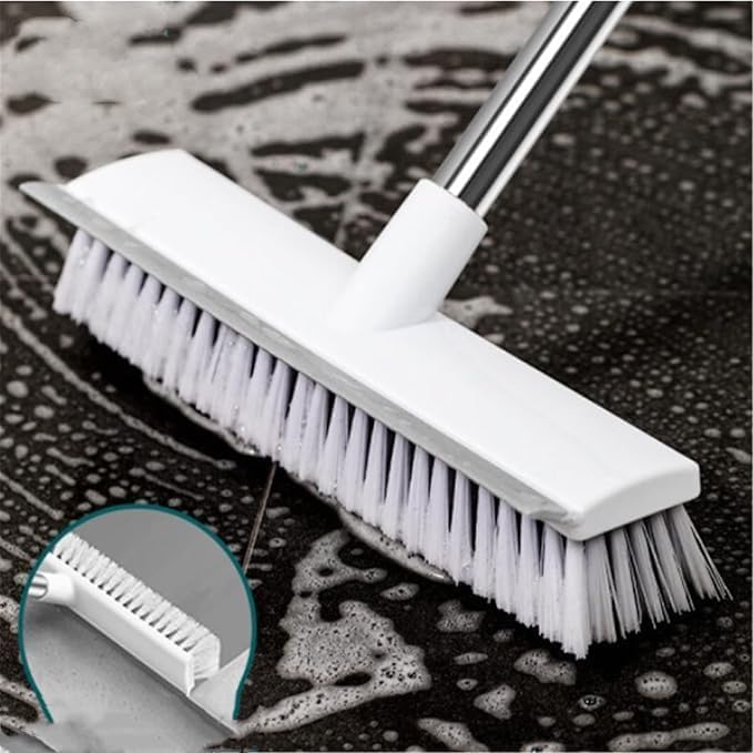 Bathroom Brush 3in1 Cleaning with Wiper  Long Handle 180 Rotate Toilet Brush Bathroom Tiles Cleaning, Wiper Floor Scrub for K