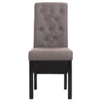vidaXL Elegant Dining Chairs - Set of 2, Taupe Fabric Upholstery, Rubberwood Legs - Classic Design for Kitchen/Dining Room