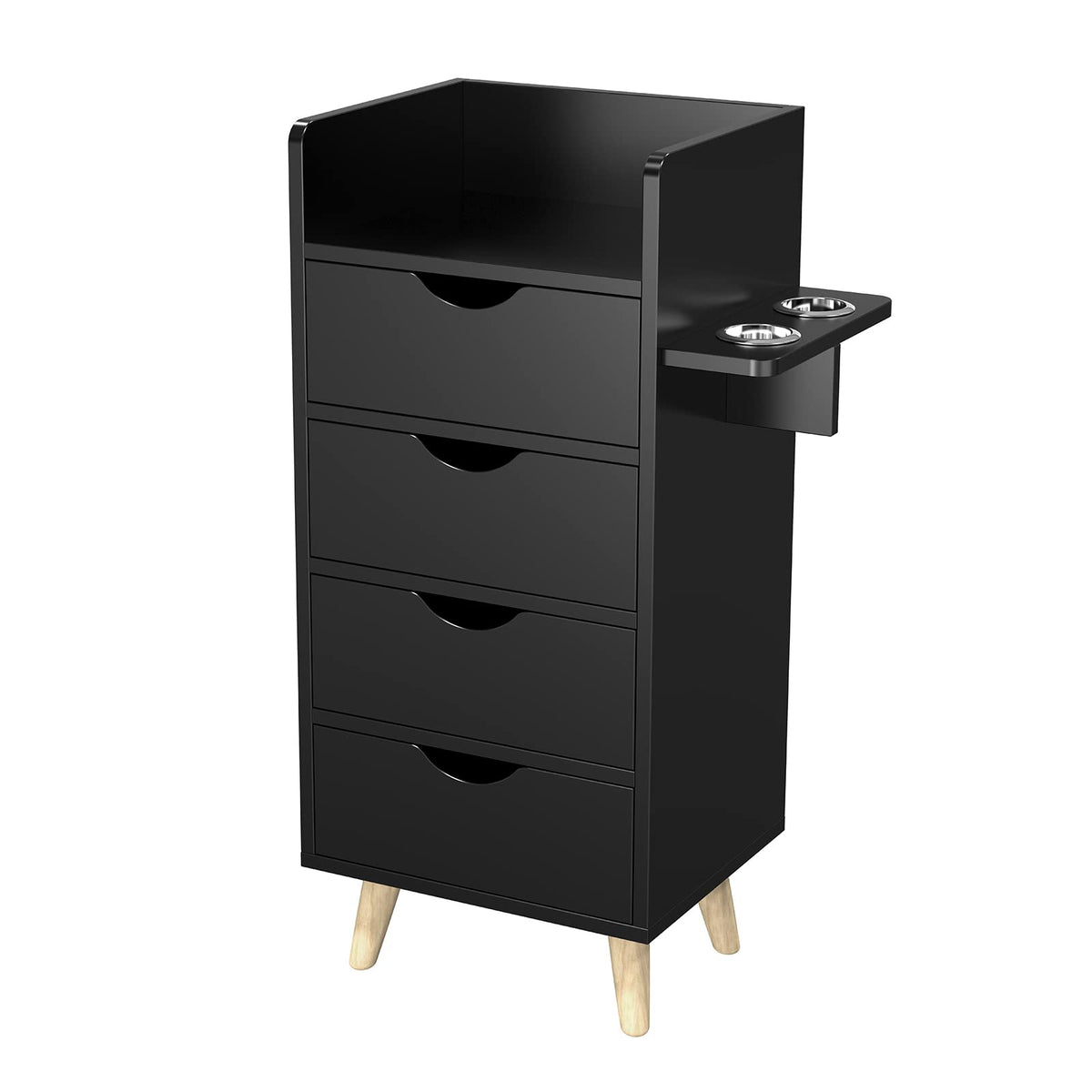OmySalon 4 -Layer Salon Storage Cabinet,Beauty Barber Salon Styling Station Organizer Equipment,Hair Stylist Station Set with 2 