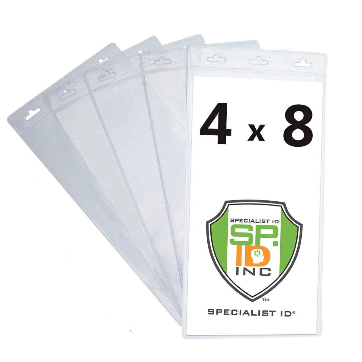 Bulk 50 Pack - Extra Large 4' X 8' Clear Plastic Ticket Holders (Really Big) 4X8 Inch Big Credential Id Protector Sleeves For