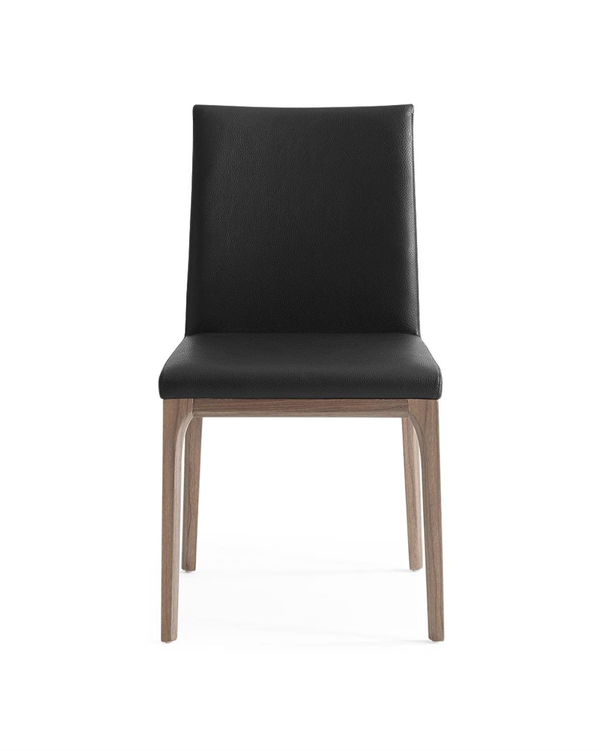 Whiteline Modern Living Stella Dining Chair with Faux Leather Seat and Back and Grey Oak Veneer Legs, Set of 2, Black/Walnut
