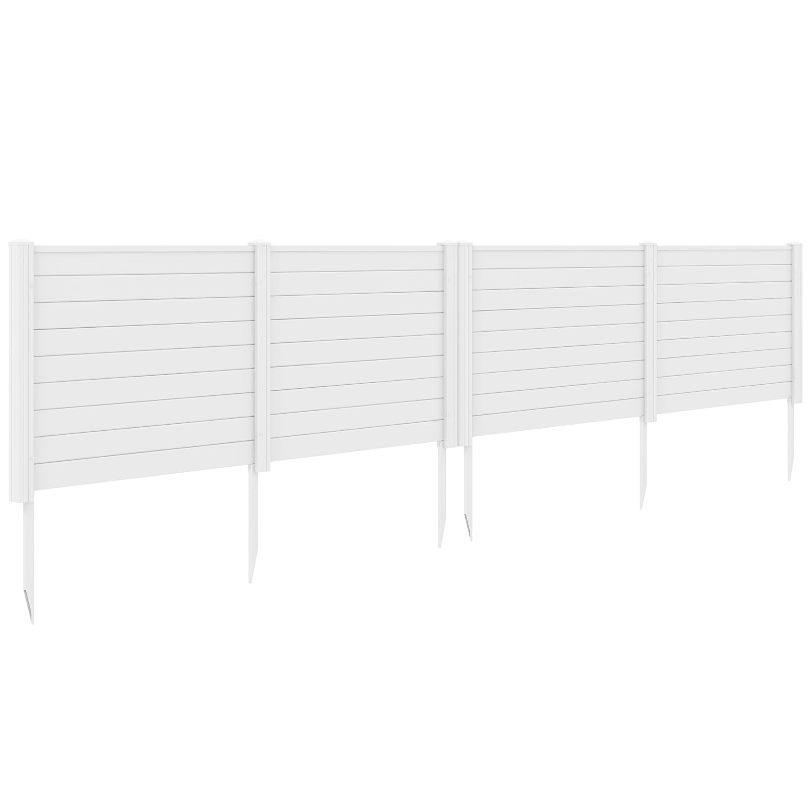 Happygrill Air Conditioner Fence, 4-Panel Pool Equipment Enclosure, 48   L X 37.5   H Pvc Trash Can Fence W/Cuspidal Foot Stakes